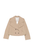 Emporio Armani Cotton Double-Breasted Blazer — Beige