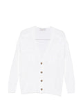 Ermanno Firenze Cotton-Blend V-Neck Cardigan — White