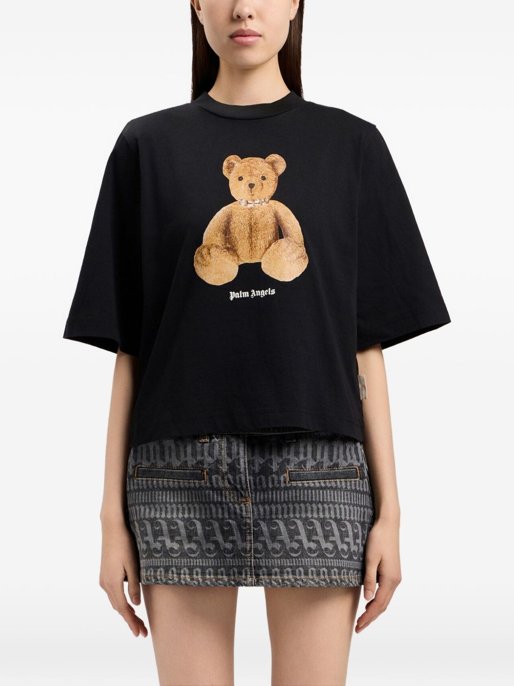 Palm Angels Teddy Bear Graphic T-Shirt — Black