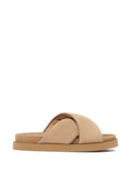 Fabiana Filippi Suede Crisscross Platform Sandal — Beige