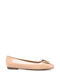 Ferragamo Patent Leather Ballet Flat — Beige