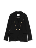 Circolo 1901 Cotton Double-Breasted Blazer — Black