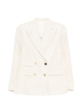 L.B.M. 1911 Linen-Blend Double-Breasted Blazer — Ivory