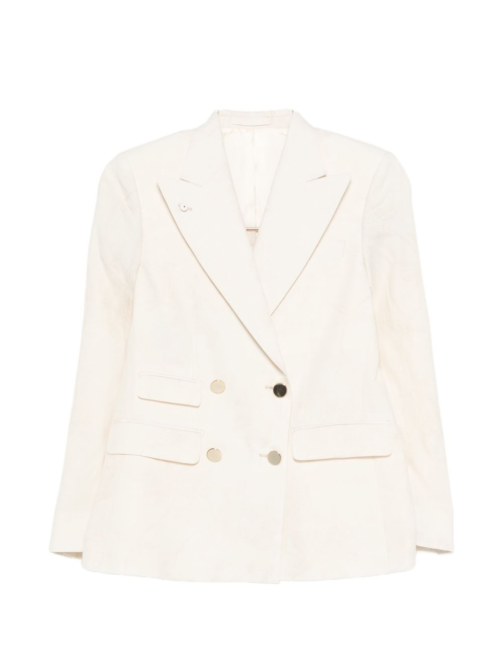 L.B.M. 1911 Linen-Blend Double-Breasted Blazer — Ivory