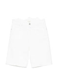 Closed Cotton Bermuda Shorts — White