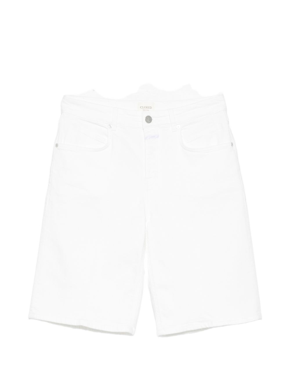 Closed Cotton Bermuda Shorts — White