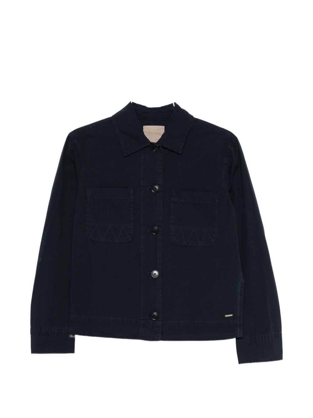 Woolrich Cotton Overshirt — navy