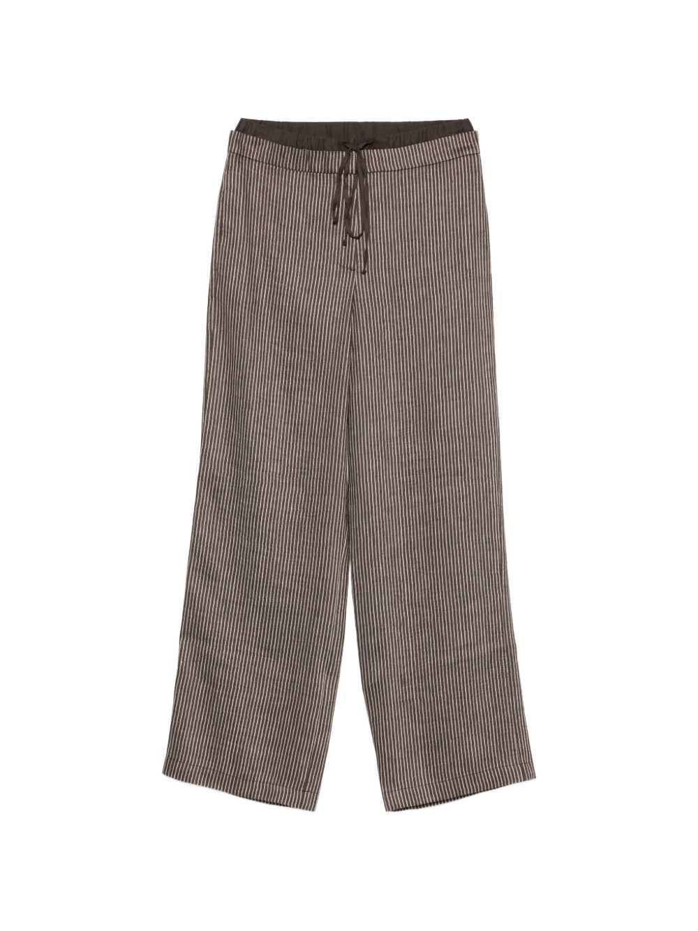 Alysi Striped Trousers — Brown