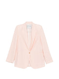 Forte Forte Linen Single-Breasted Blazer — Pink