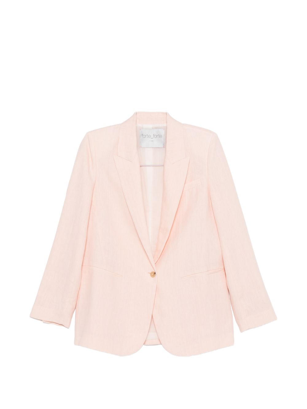 Forte Forte Linen Single-Breasted Blazer — Pink