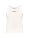 Maison Kitsuné Logo-Embroidered Cotton Tank Top — White
