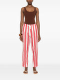 Forte Forte Striped Drawstring Trousers — Red