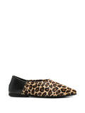 BABU' MILANO Leopard-Print Calf Hair Flat — Tan