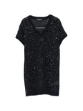 Fabiana Filippi Sequin-Embellished V-Neck Blouse — Black