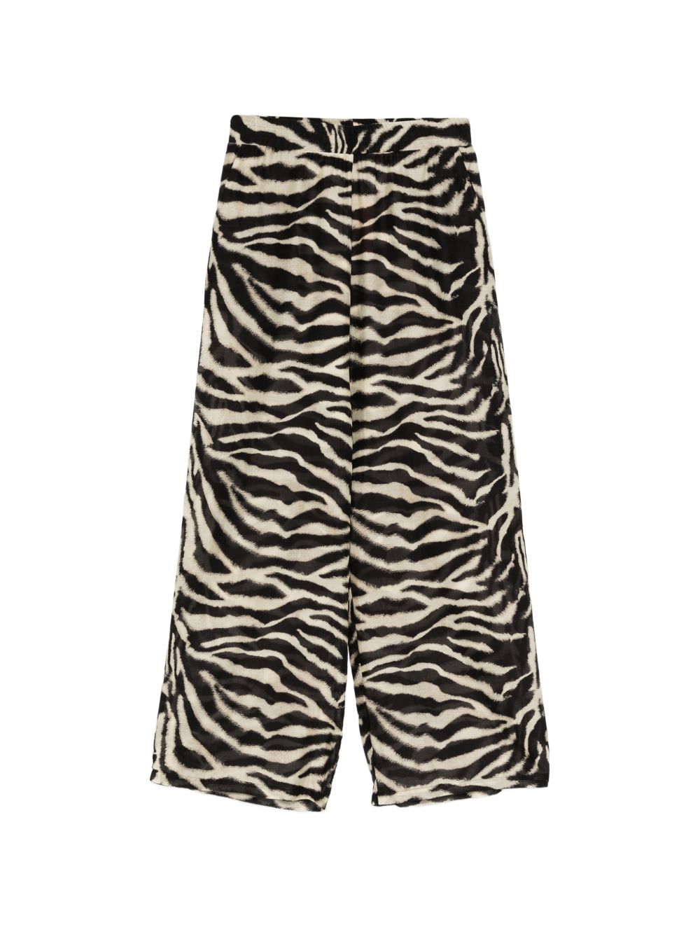 Ermanno Scervino Zebra Print Cotton Trousers — Black