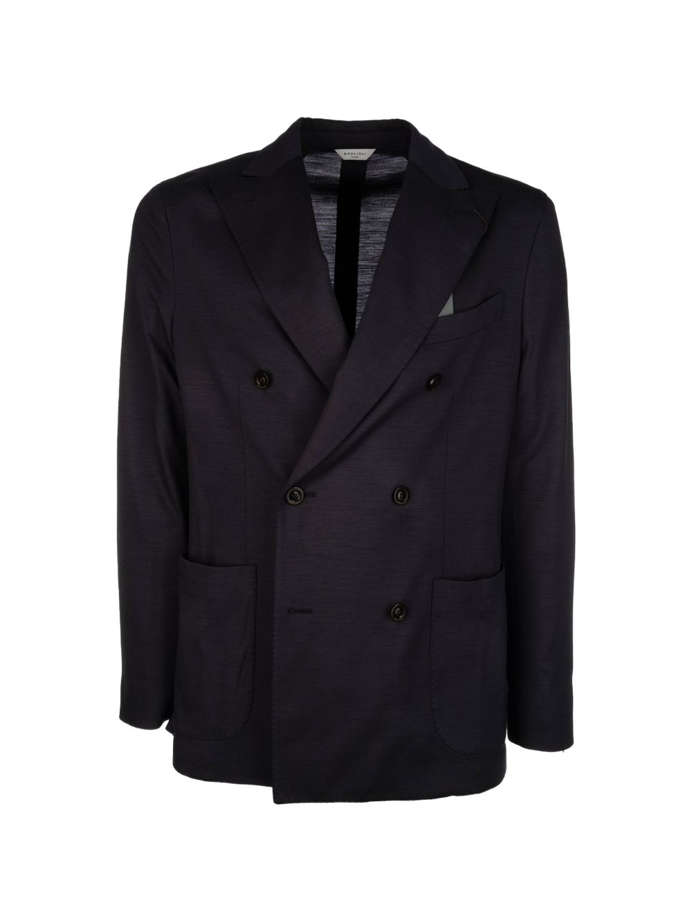 Boglioli Double-Breasted Wool Blazer — Black