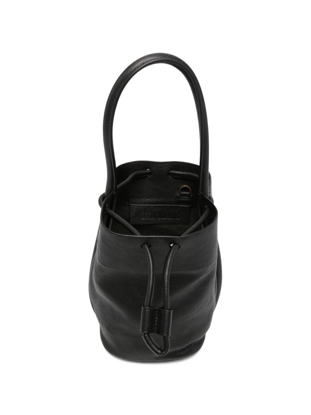 Uma Wang Leather Drawstring Top Handle Bag — Black