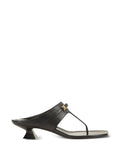 Sergio Rossi Leather Thong Sandal — Black