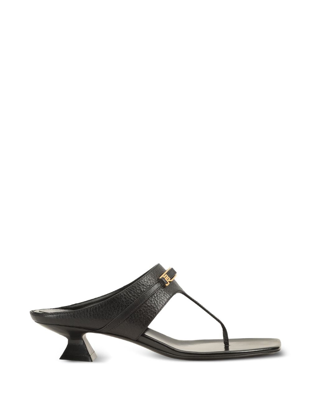 Sergio Rossi Leather Thong Sandal — Black