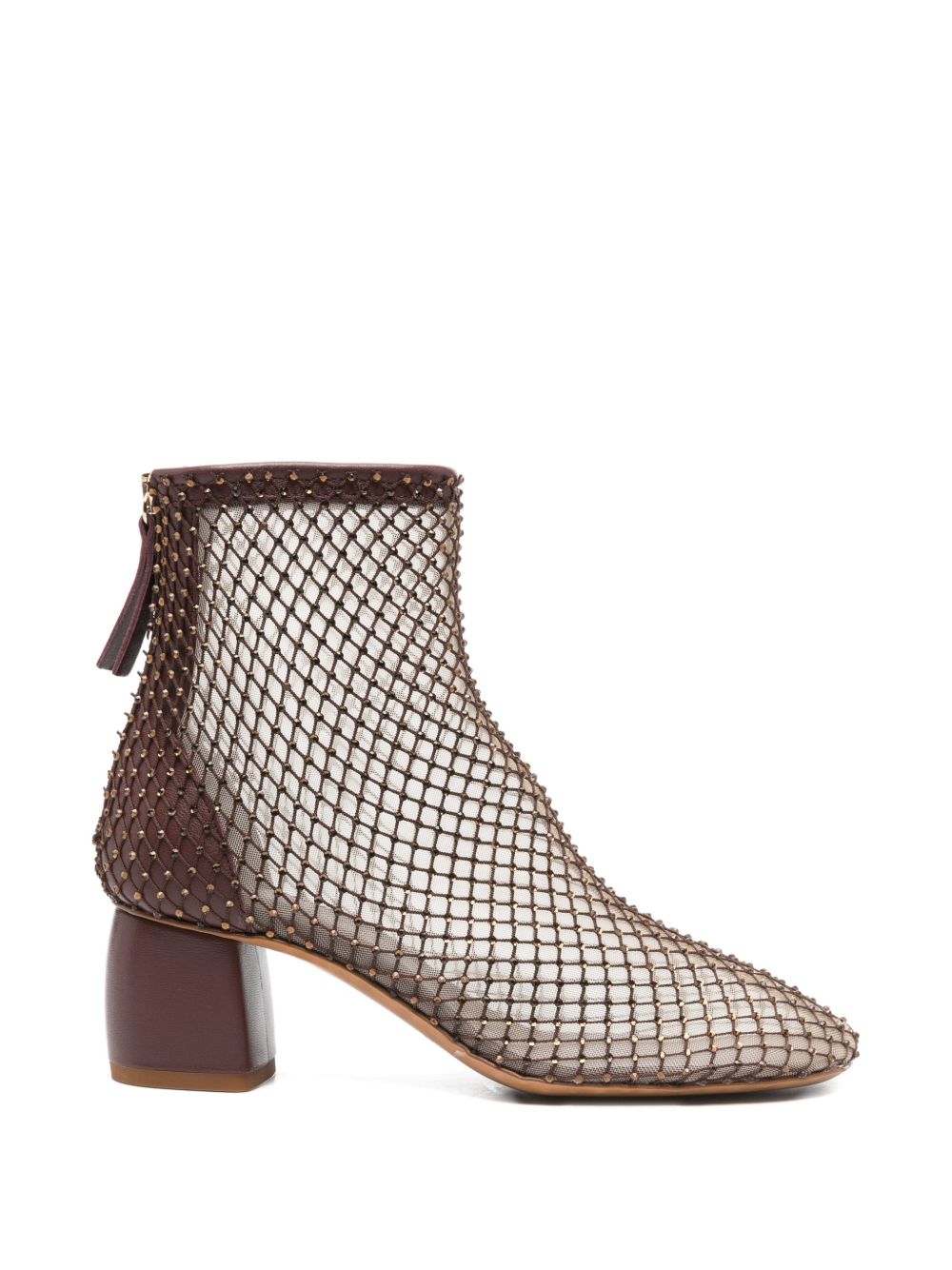 Forte Forte Strass Mesh Ankle Boot — Brown