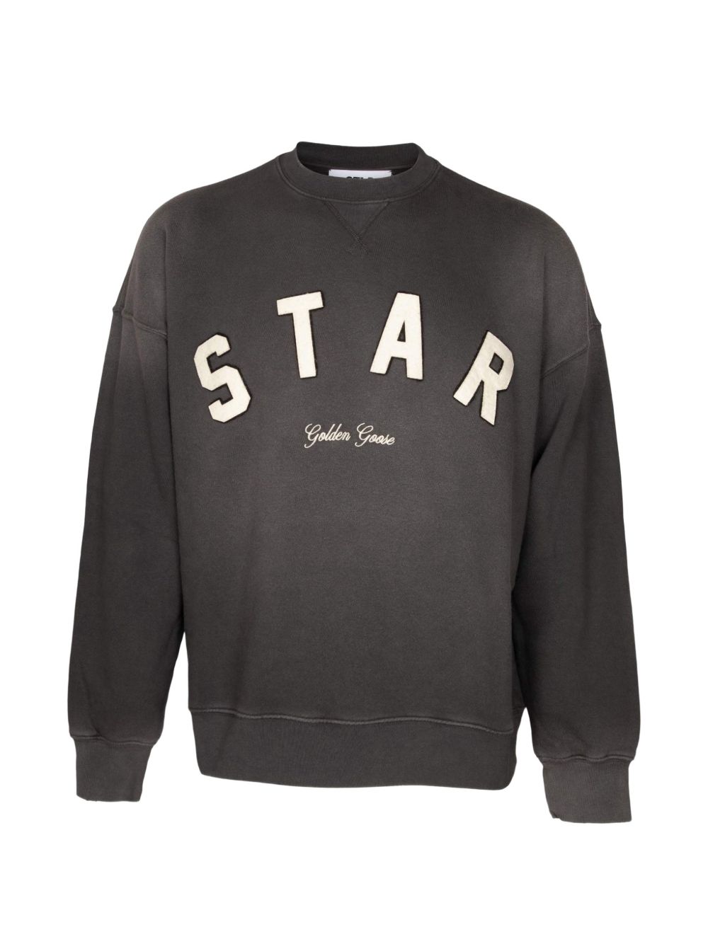 Golden Goose Logo Appliqué Cotton Sweatshirt — Dark Grey