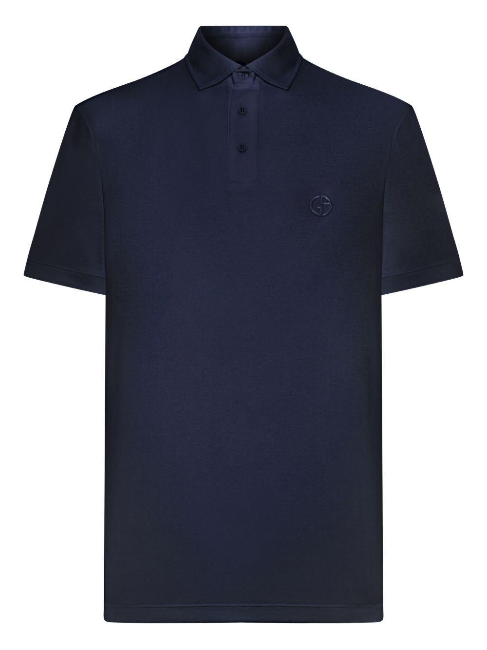 Giorgio Armani Interlock Cotton Polo Shirt — Navy