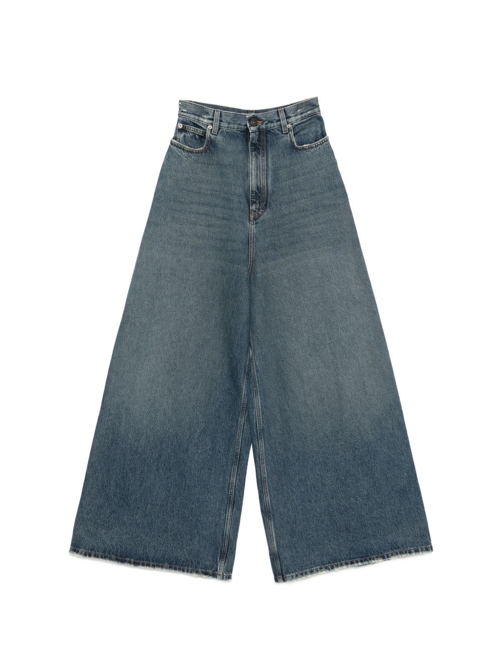 Balenciaga Wide-Leg Flared Denim Jeans — Blue