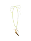 Forte Forte Crochet Braided with Pearl Detail Necklace — Aloe Green
