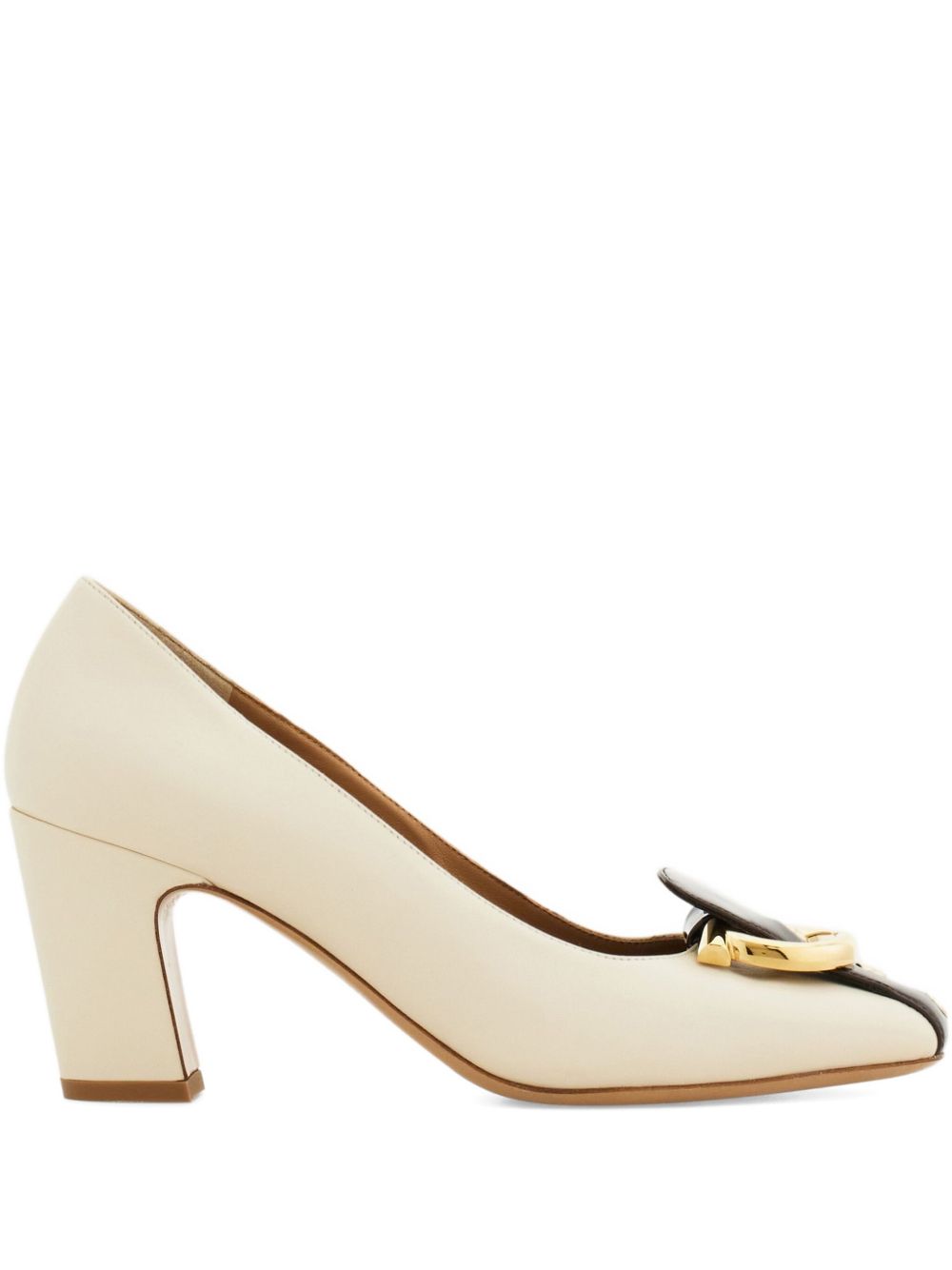 Ferragamo Gancini Pump — Cream