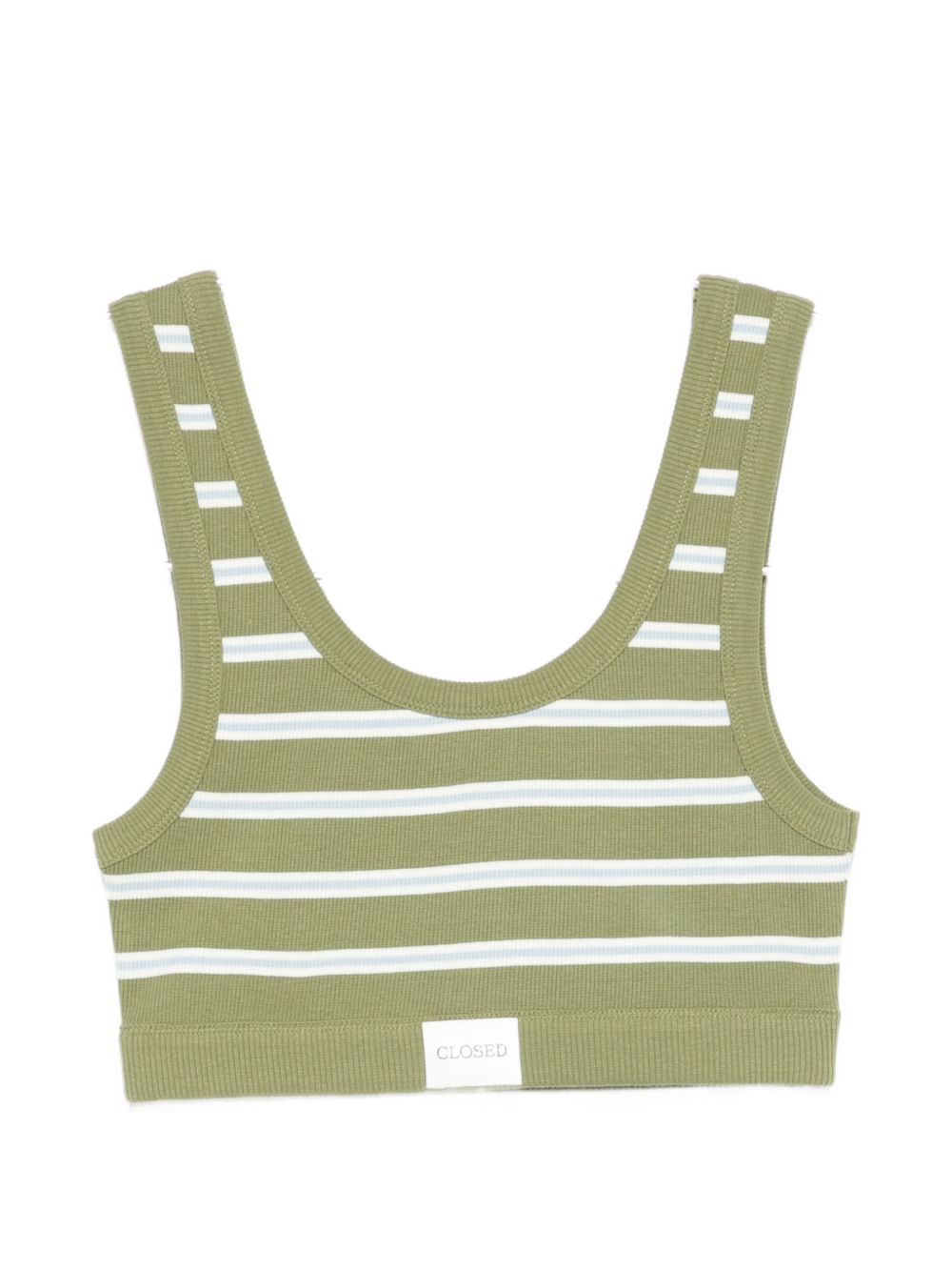 Closed Striped Cotton Tank Top — sage green