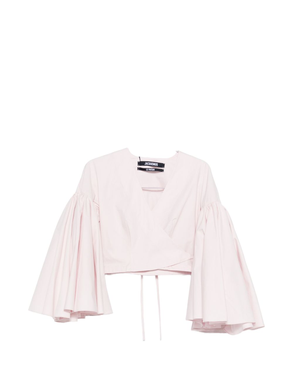 JACQUEMUS Wrap Design with Bishop Sleeves Blouse — Pink