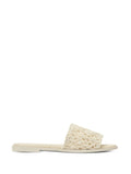 Fabiana Filippi Knitted Flat Sandal — cream