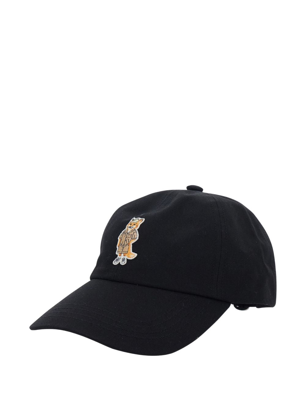 Maison Kitsuné Embroidered Fox Baseball Cap — Black