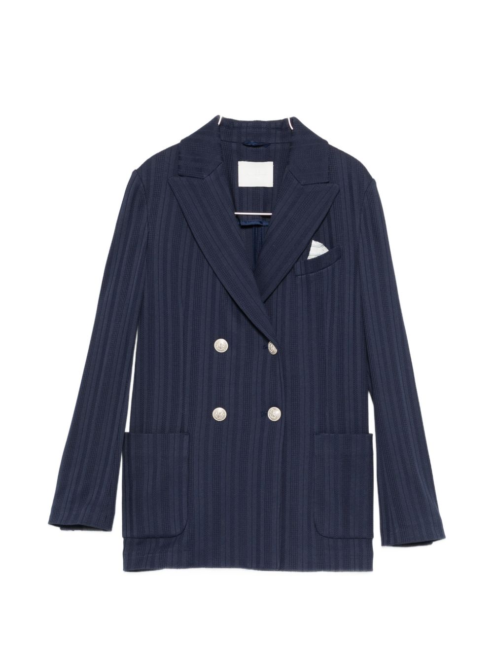 Circolo 1901 Double-Breasted Pinstripe Blazer — Navy