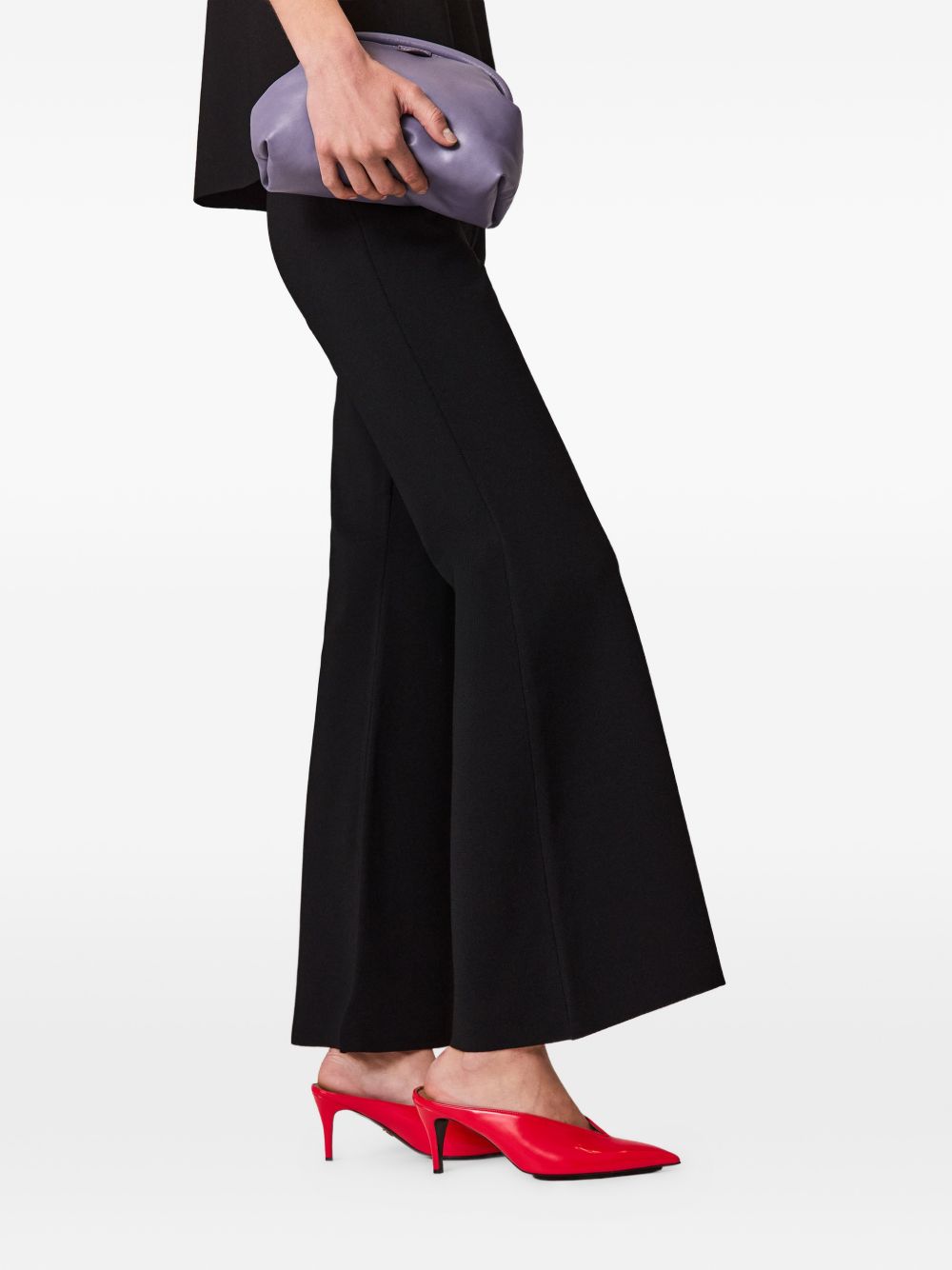 Stella McCartney Pointed-Toe Kitten Heel Mule — Red
