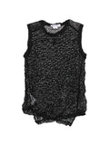 Comme Comme Open-Knit Mesh Tank Top — Black