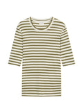 Closed Striped Cotton Blend T-shirt — olive green