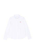 Maison Kitsuné Fox-Embroidered Cotton Shirt — White