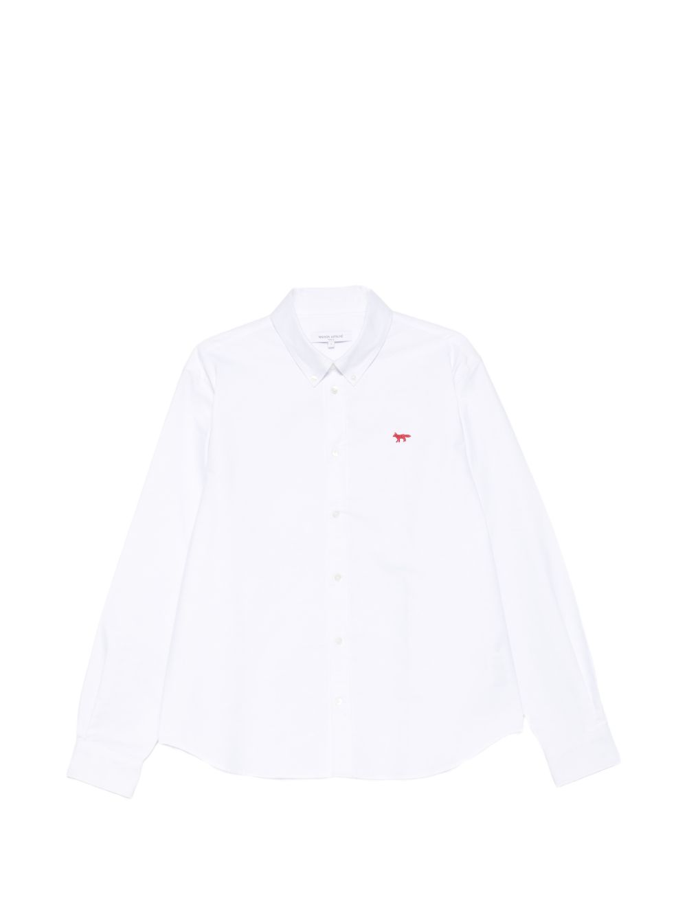 Maison Kitsuné Fox-Embroidered Cotton Shirt — White