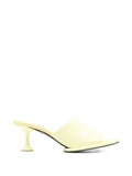Sergio Rossi Hourglass Heel Leather Mule — pale yellow