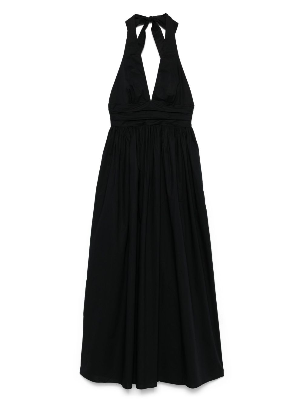 MATTEAU Halter Neck Cotton Dress — Black