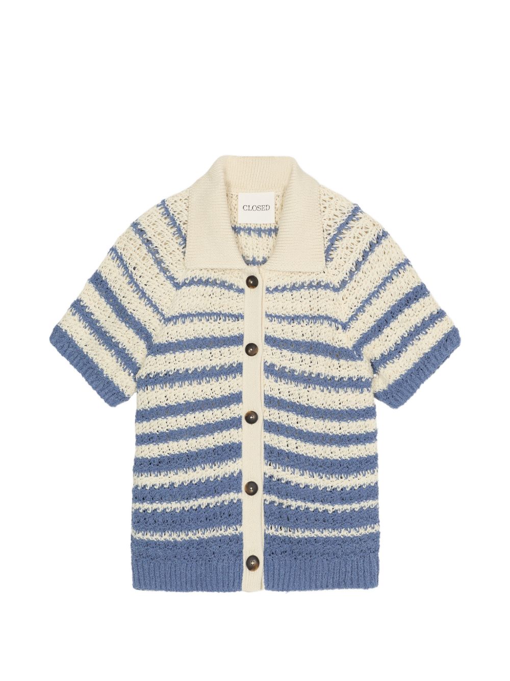 Closed Striped Cotton Cardigan — Blue