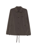 Emporio Armani Logo-Embroidered Overshirt — Brown