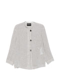 Emporio Armani Linen Buttoned Jacket — Grey