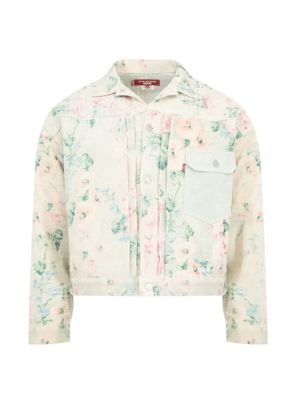 Junya Watanabe Floral-Print Linen Jacket — Cream