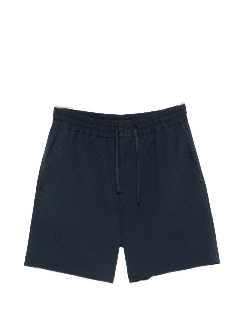 Maison Kitsuné Seersucker Cotton Shorts — Navy