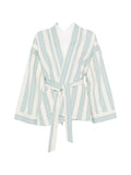 Forte Forte Striped Wrap Kimono Jacket — Beige
