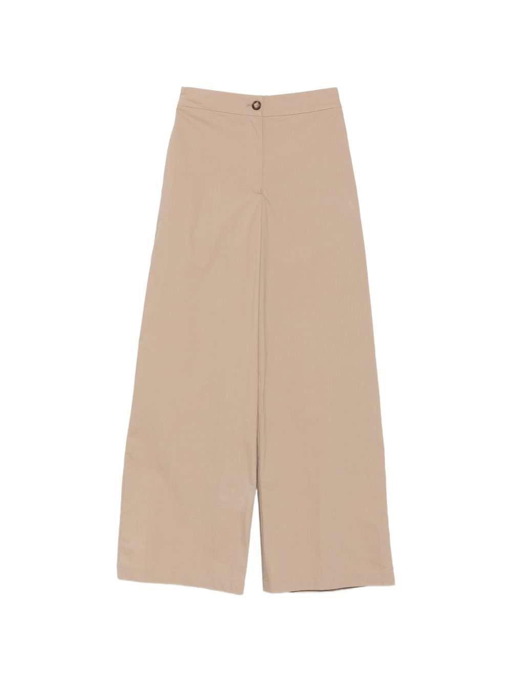 Emporio Armani Wide-Leg Cotton Trousers — Beige