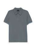 Paul Smith Striped-Trim Cotton Polo Shirt — Grey-Blue