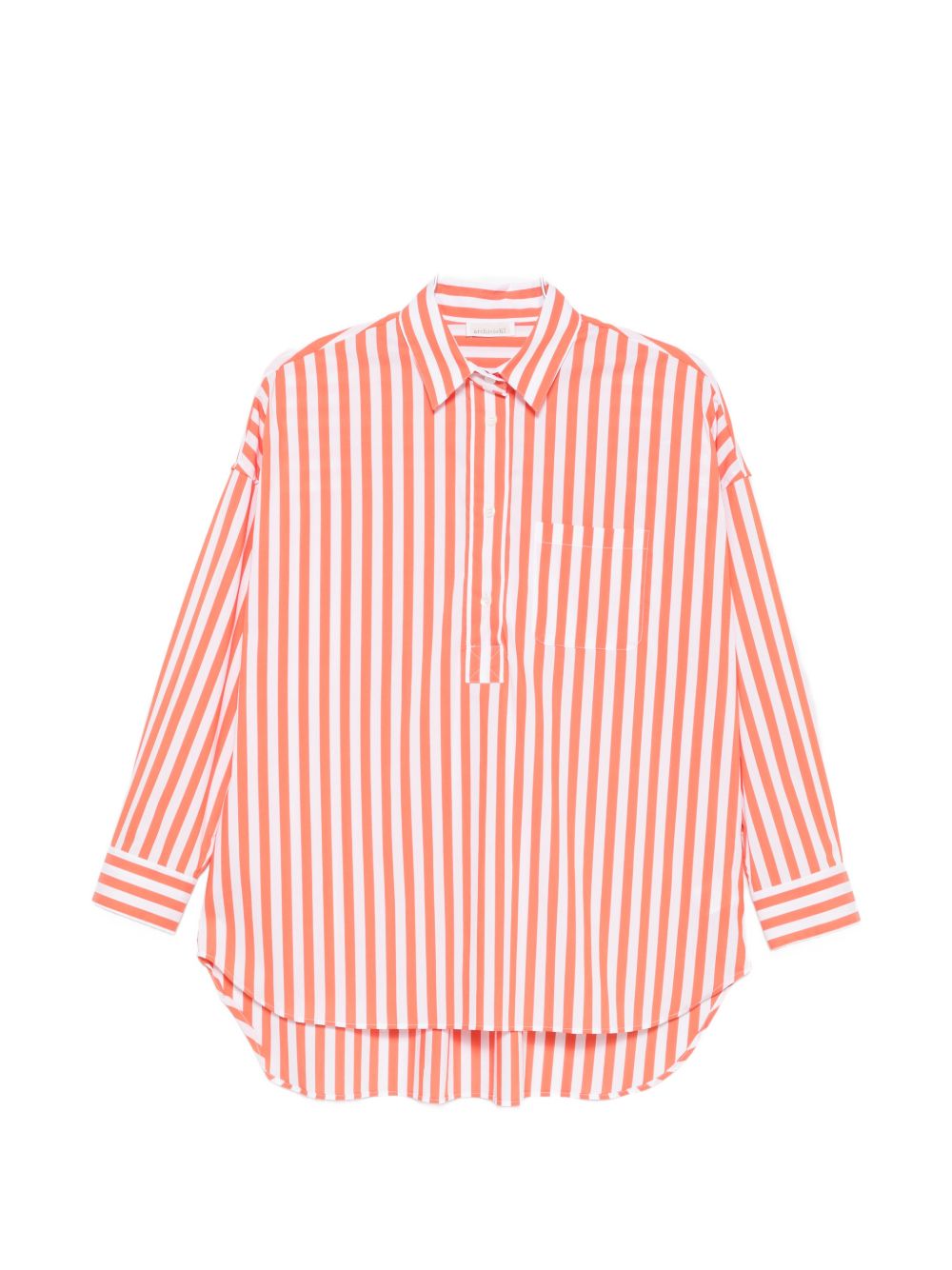 ARCHIVIO '67 Striped Cotton-Blend Shirt — Coral